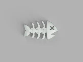 Fish Skeleton Keychain