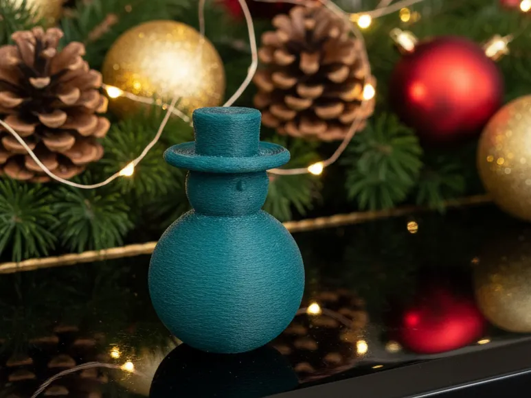 Tabletop Christmas Fuzzy Snowman