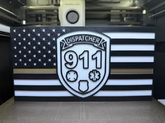 Dispatcher Thin Gold Line American Flag