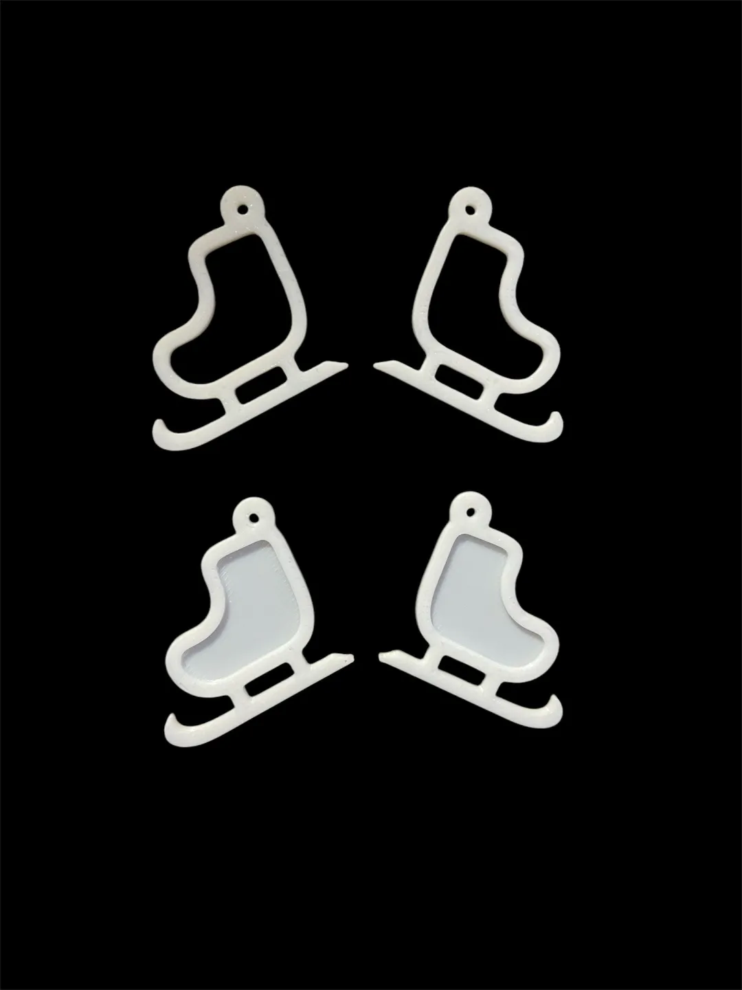 ice skate earrings view 2
