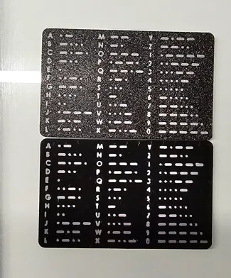 Wallet Card Morse Code - Embedded Characters