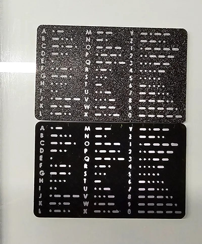 Wallet Card Morse Code - Embedded Characters