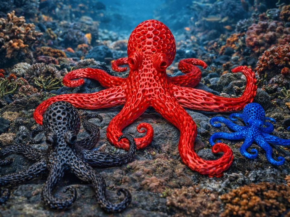 Voronoi Octopus – Design trifft 3D-Druck Kunst