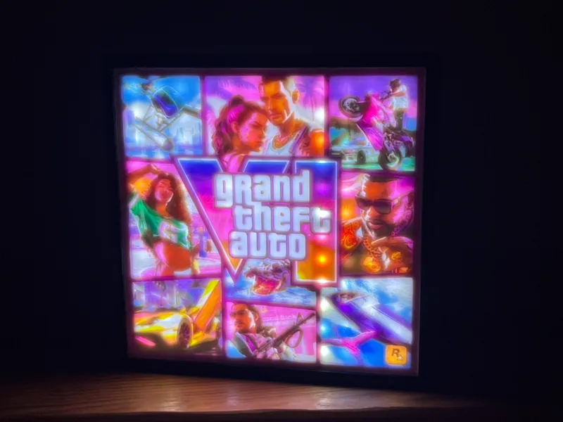 GTA VI Artwork Lithophane 