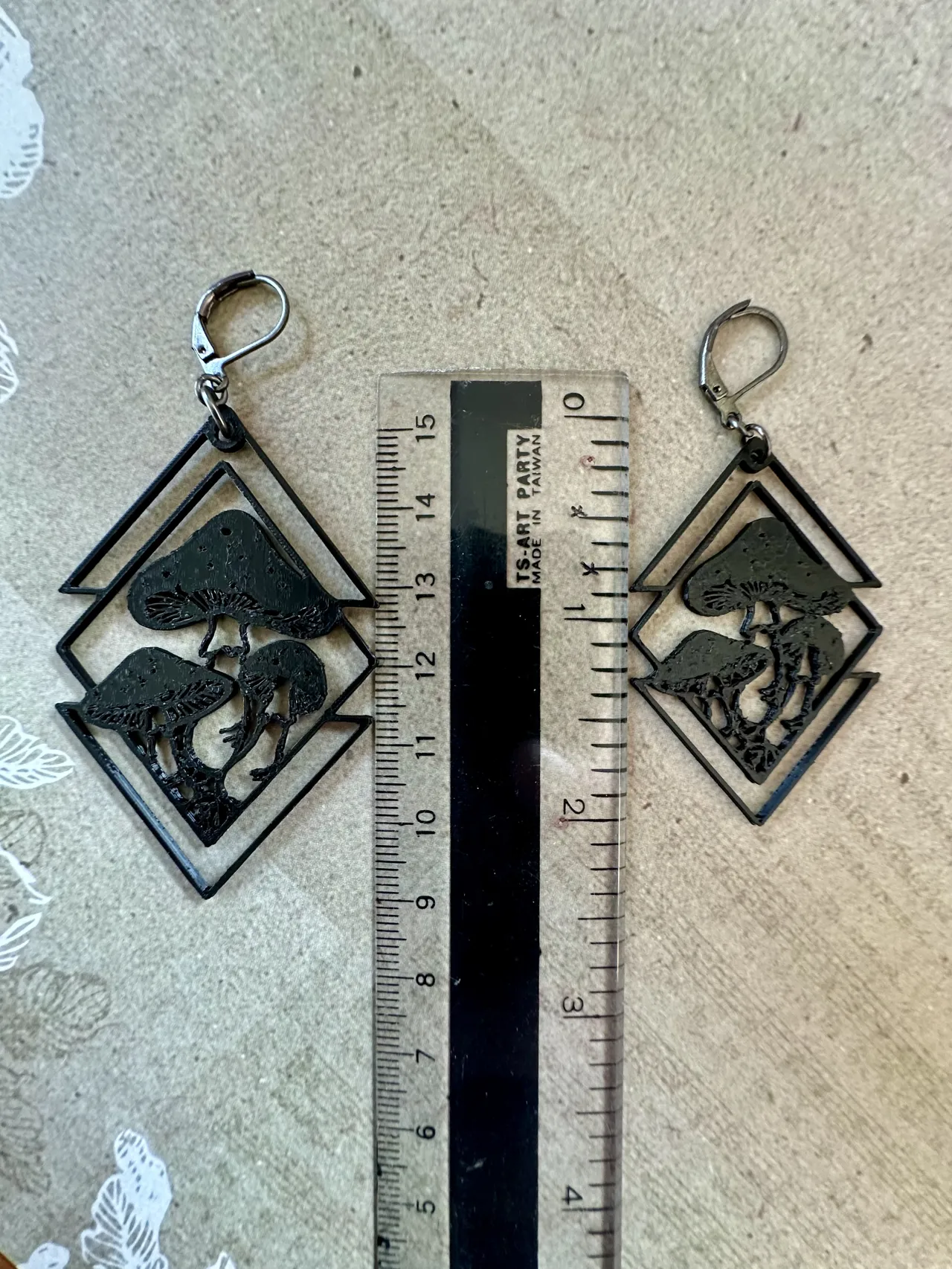 Geometric Mushroom Earrings - Free Commercial Lic. view 4