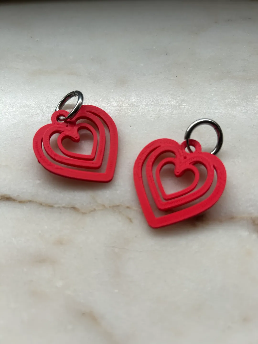 Valentine earrings hollow hearts view 2