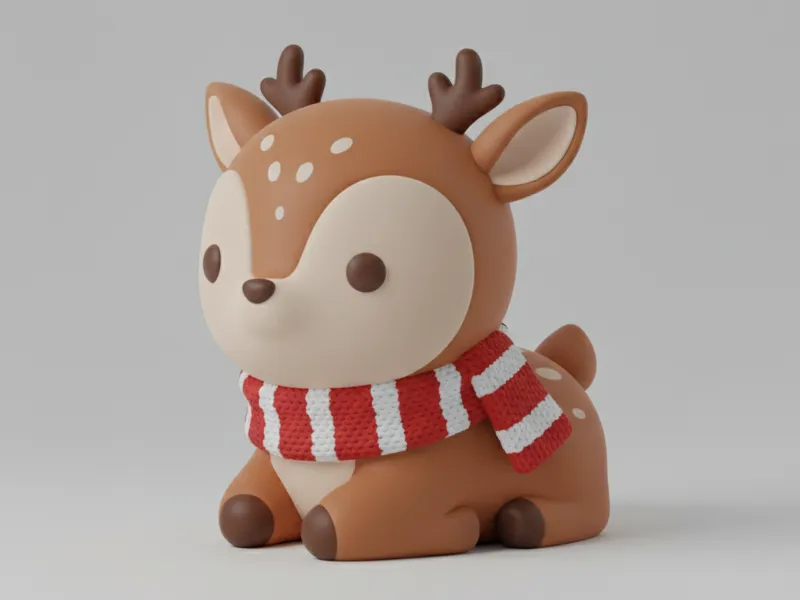 Cute Christmas Reindeer – Single Color Version