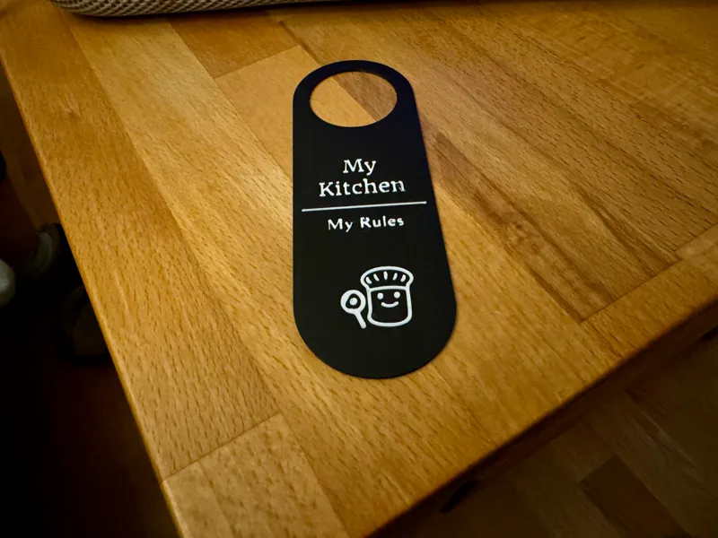 Door Hanger: My Kitchen - My Rules