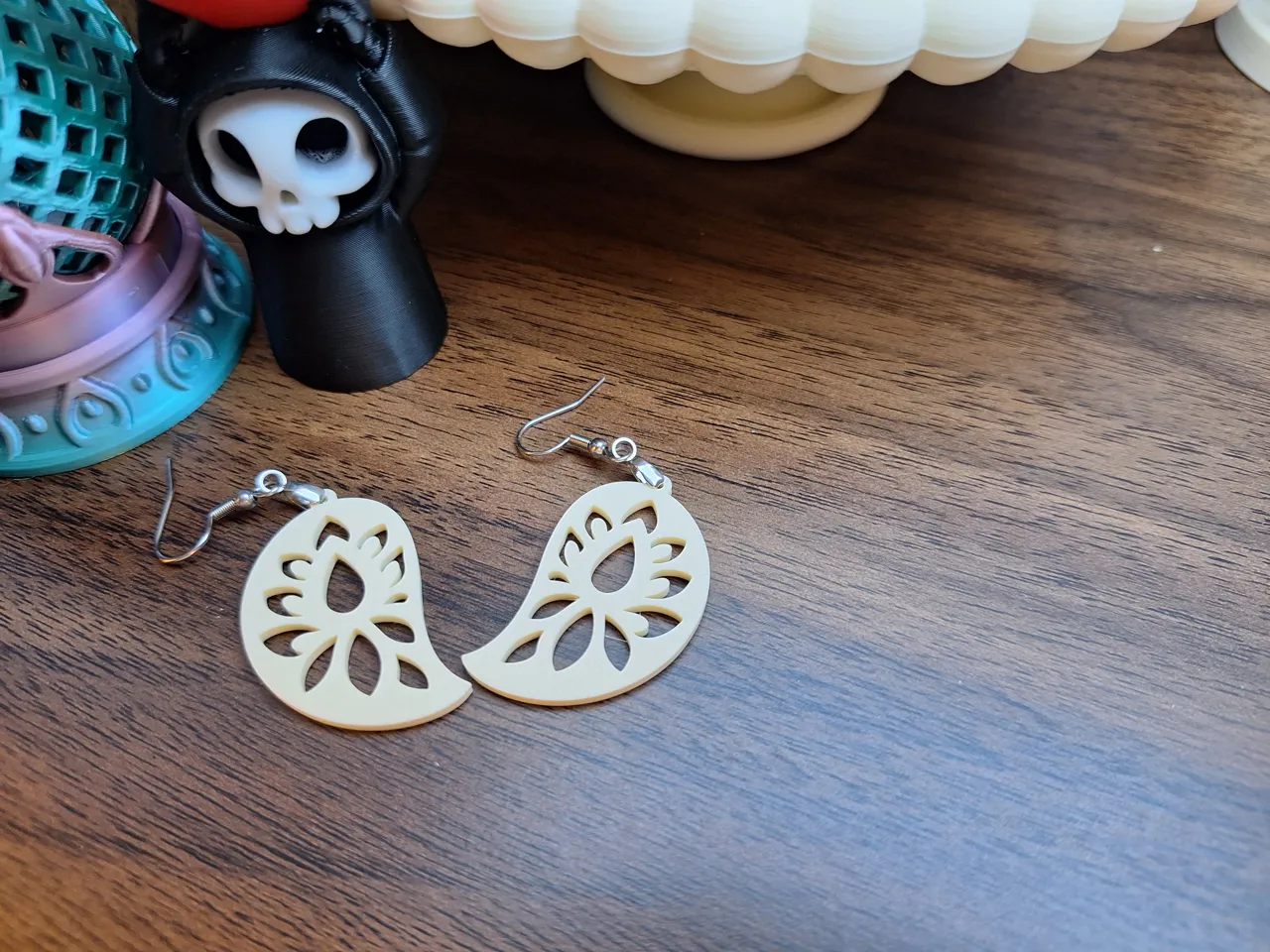 Textured Nautilus Shell Earrings view 3