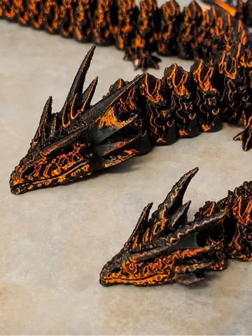 Adorno temático: Articulated Flexi Dragon - Easy 3D Printable — vista de referencia 2