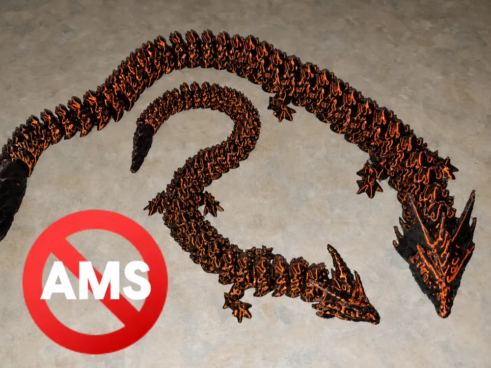 Adorno temático: Articulated Flexi Dragon - Easy 3D Printable. Referencia del modelo original.