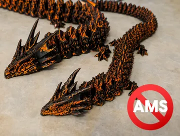 Adorno temático: Articulated Flexi Dragon - Easy 3D Printable — vista de referencia 3