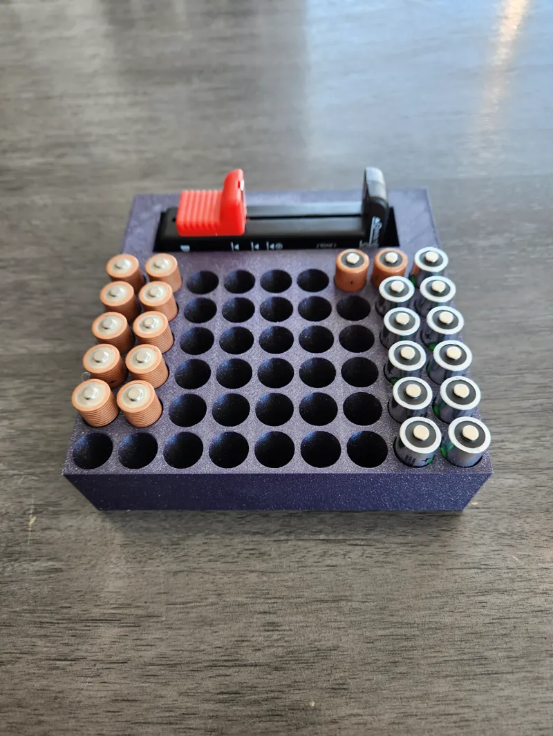 AA Battery organizer with Battery tester holder