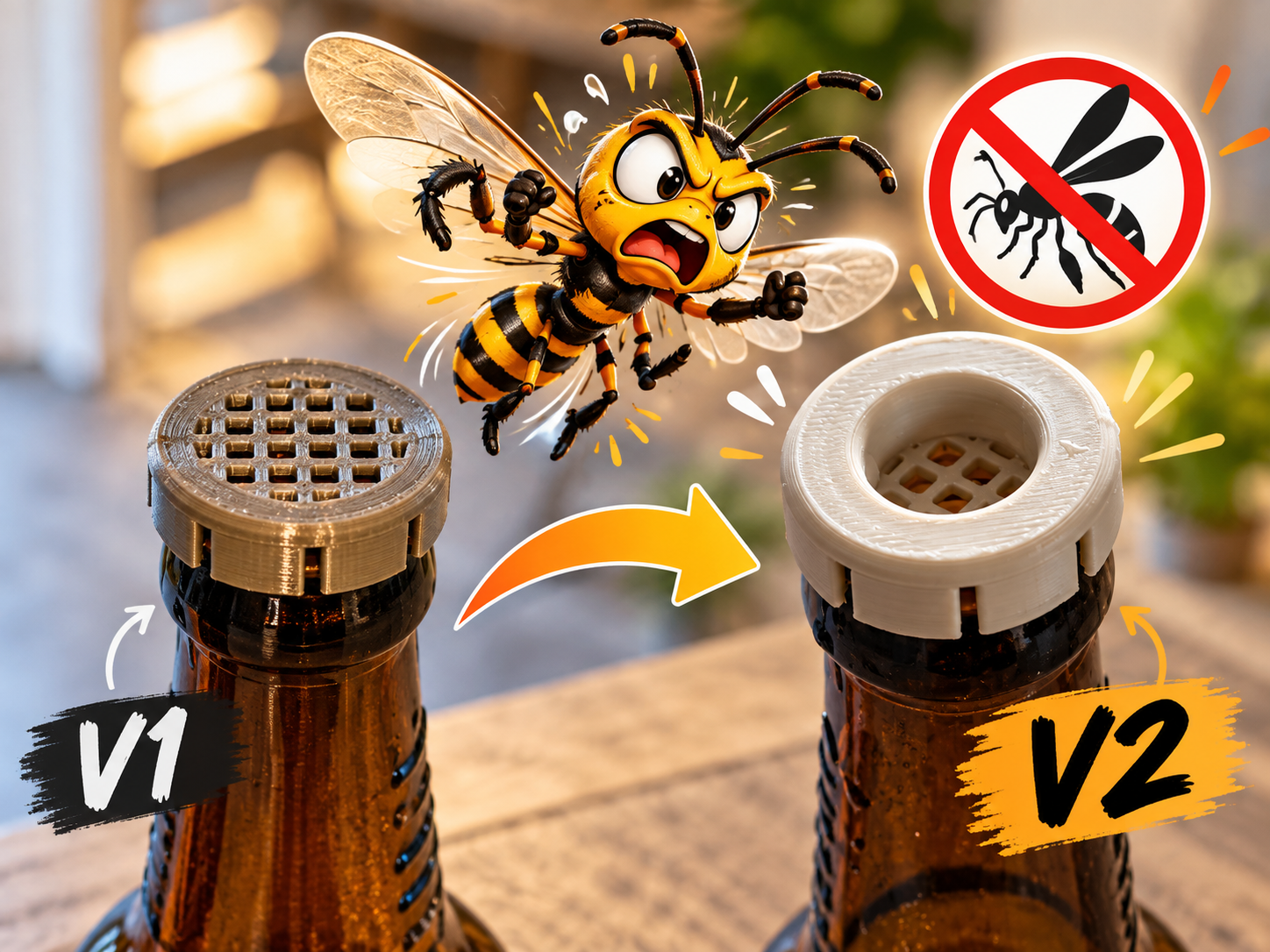 Flaschenverschluss mit Insektenschutzgitter V2 3D model