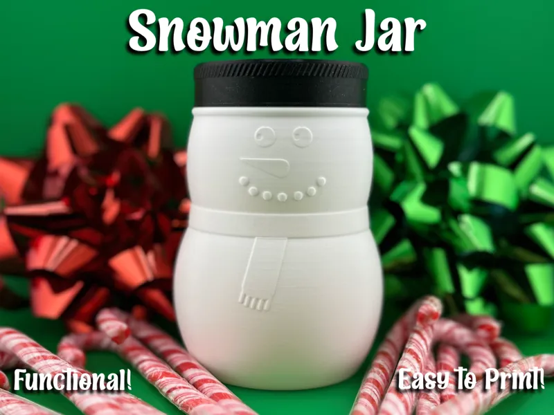 Snowman Jar w/ Lid (Vase Mode)