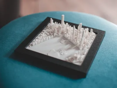 Central Park 3D City with printable Frame 10x10