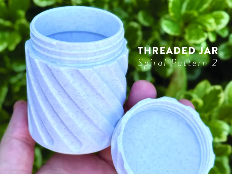 Threaded Jar - With Spiral Pattern