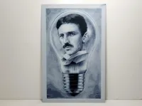 Tesla Portrait Black and White V2 - 127 x 200