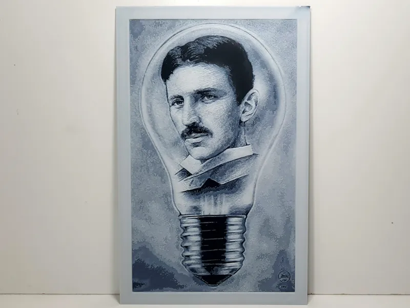 Nicola Tesla Portrait Hueforge