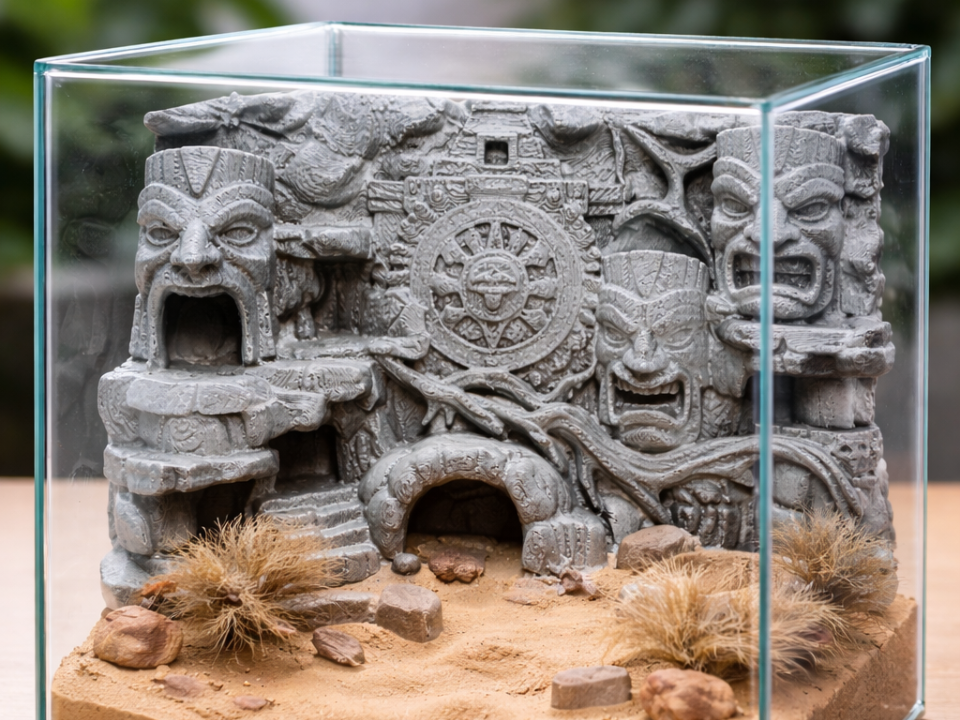3D Rückwand Atzteken Tiki