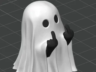 Ghost halloween middle finger