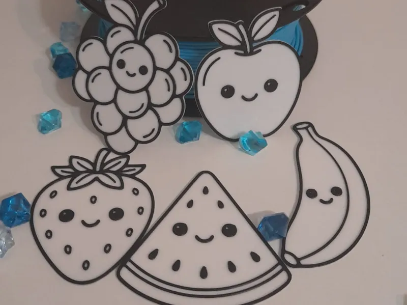 Kit Pintura Infantil. Frutinhas Fofas. Easy print