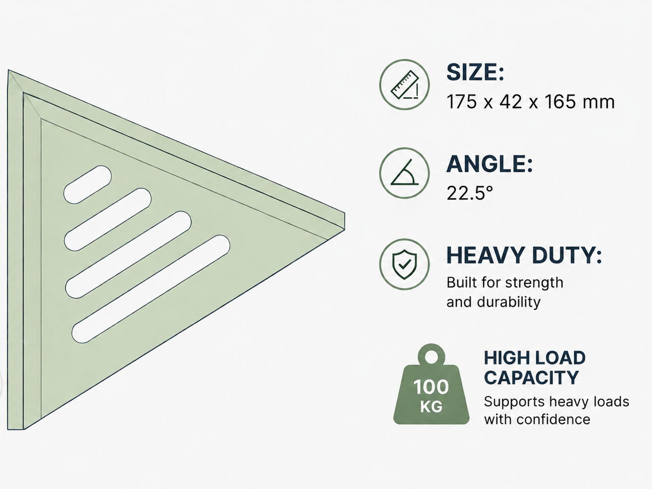 Heavy Duty Angled Wall Bracket – 22.5°