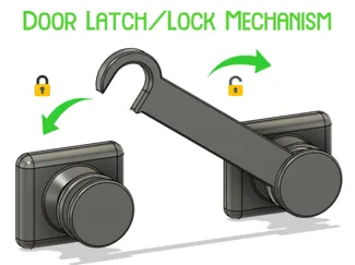 Door Latch Lock Mechanism -Adhesive Strip Mounting