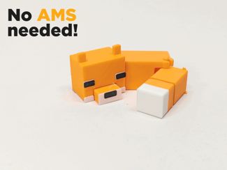 Minecraft Fox Kit Card - With and without AMS