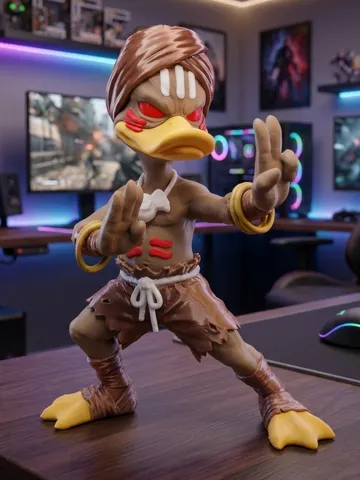 Modelo para impresión 3D: DHALSIM DUCK – STREET FIGHTER Maestro del Fuoco — vista de referencia 2