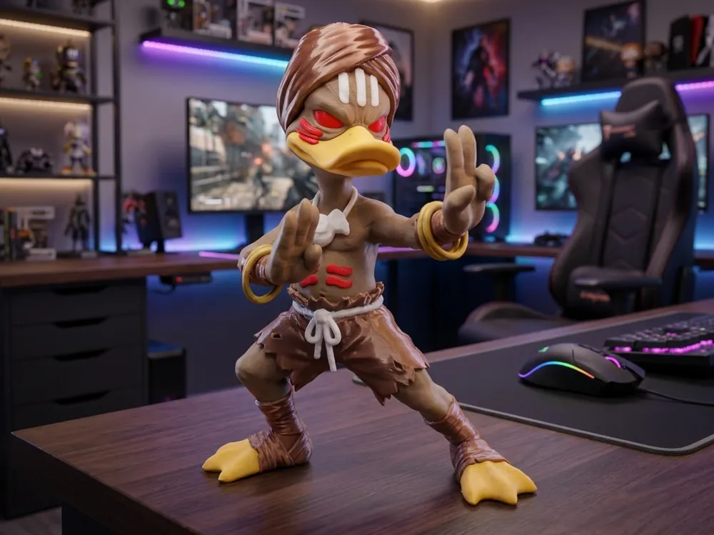 Modelo para impresión 3D: DHALSIM DUCK – STREET FIGHTER Maestro del Fuoco. Referencia del modelo original.