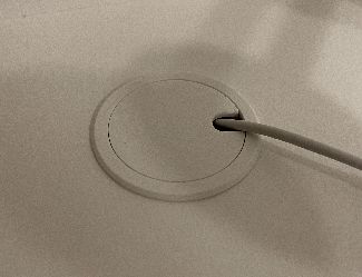 Desk cable routing grommet for 44mm hole
