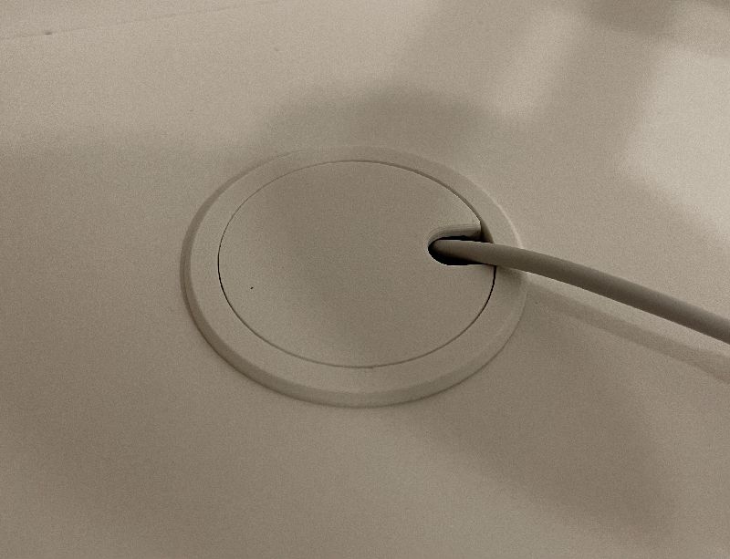 Desk cable routing grommet for 44mm hole