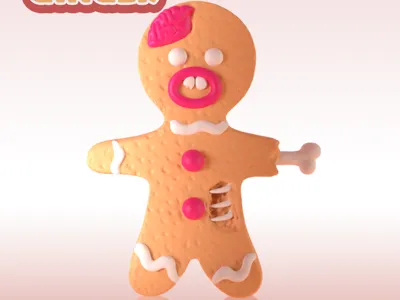 Unliving zombie scary Gingerbread cookie