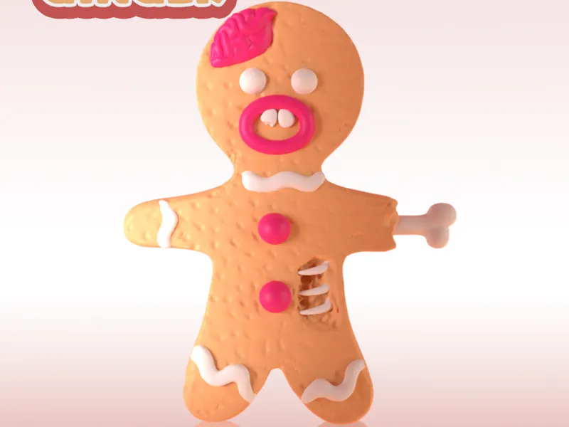 Unliving zombie scary Gingerbread cookie
