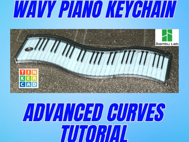 Tinkercad Wavy Piano Keychain