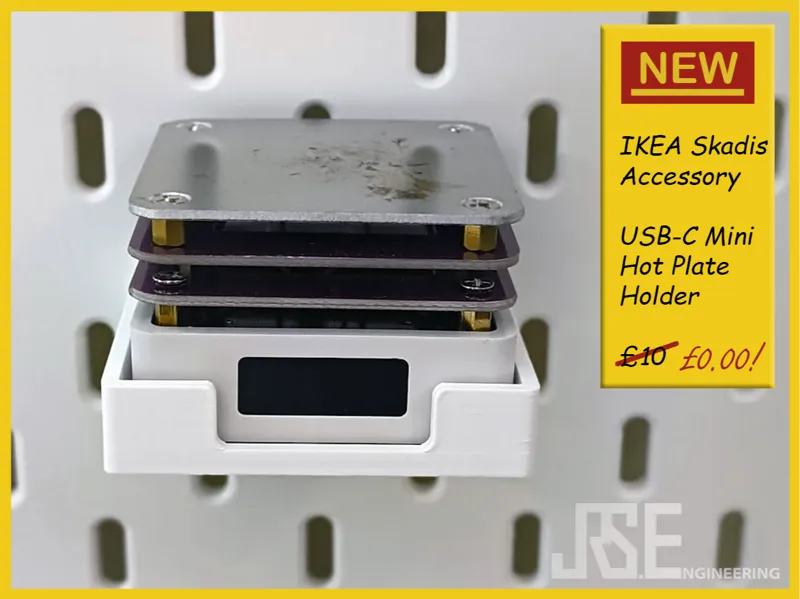 USB-C Mini Hot Plate Ikea Skadis Holder