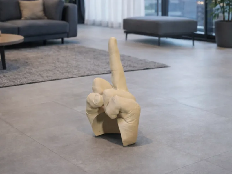 Big middle finger helmet prop