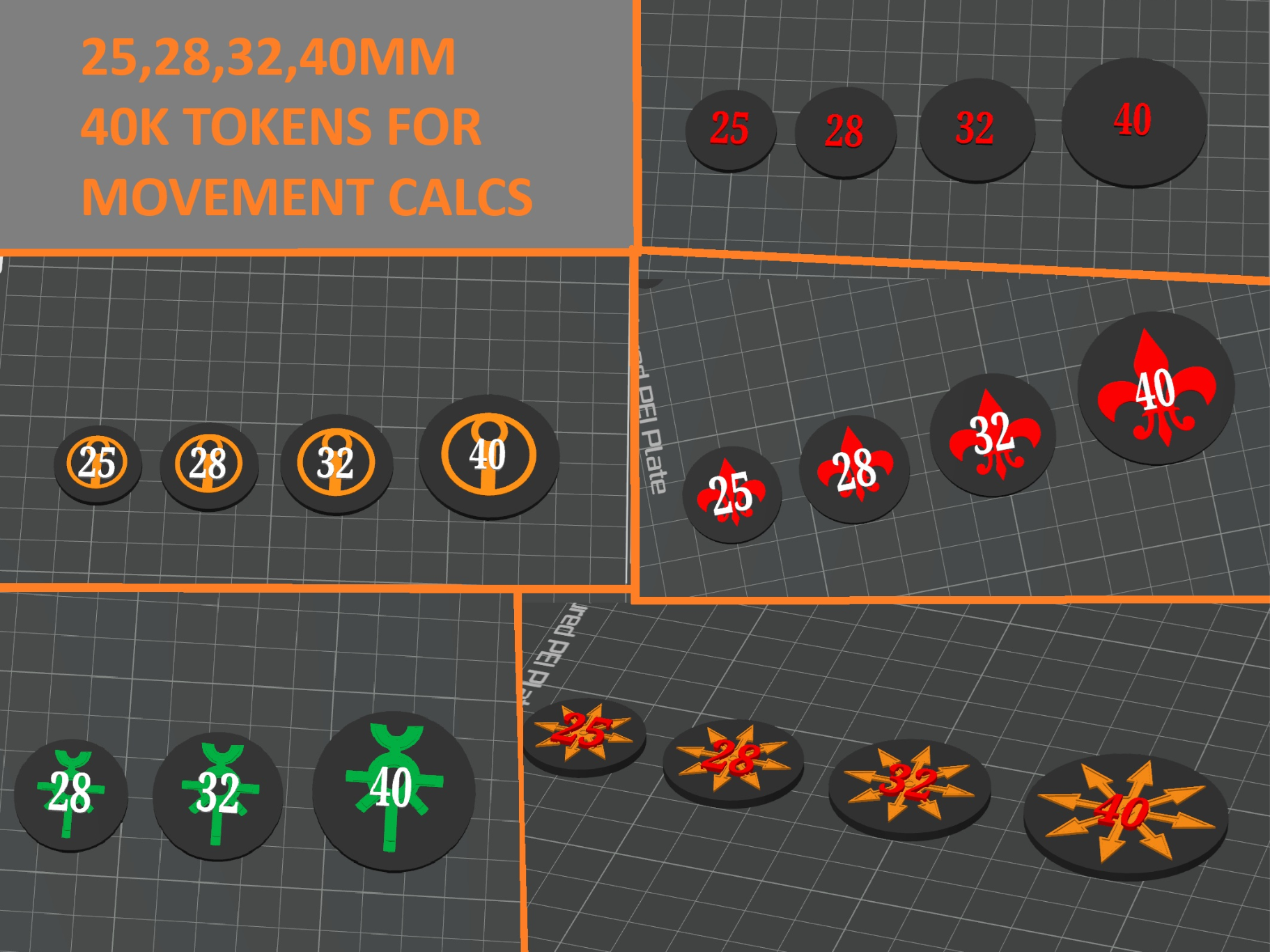 Tokens 25,28,32,40mm kill team e giochi da tavolo