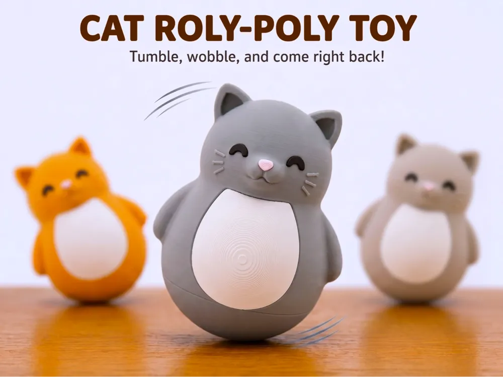Accesorio para impresora 3D: Wobbly Cat Fidget Toy – NO AMS. Referencia del modelo original.