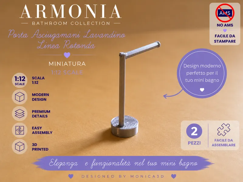 Porta Asciugamani da Lavandino1:12 – Linea Rotonda