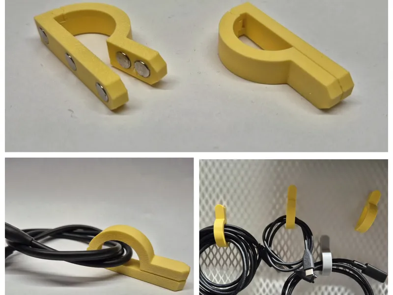 Magnetic clips for cable organization.