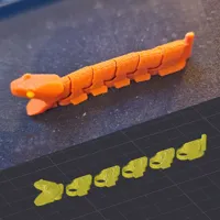 Snake as separate pieces 0.2mm layer, 2 walls, 15% infill
