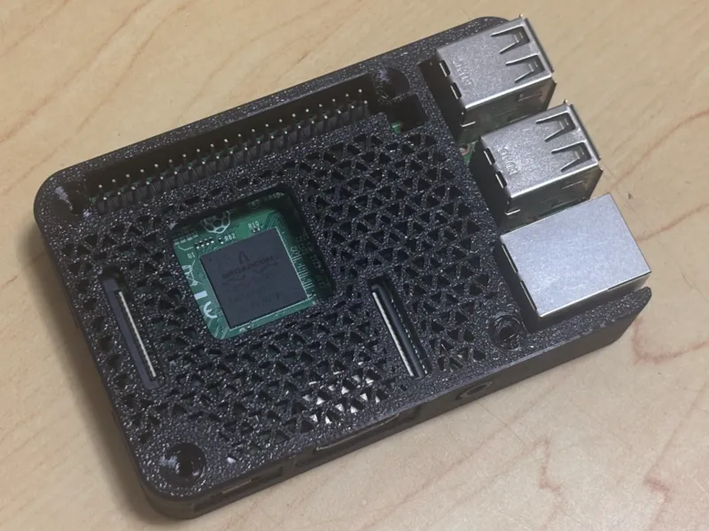 Raspberry pi 3 Model B+ case with perforation