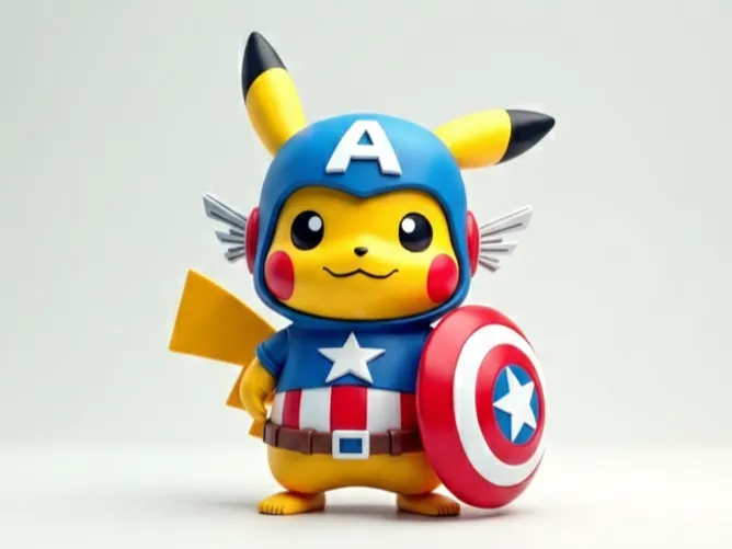 Pikachu Captain America No AMS