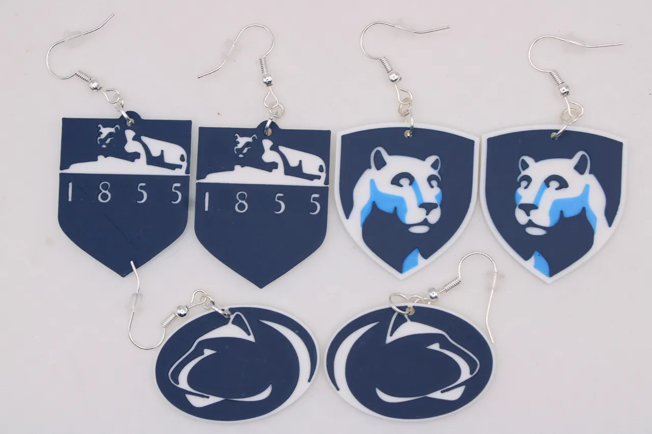 Penn State Earrings, keychains and bookmarks view 3
