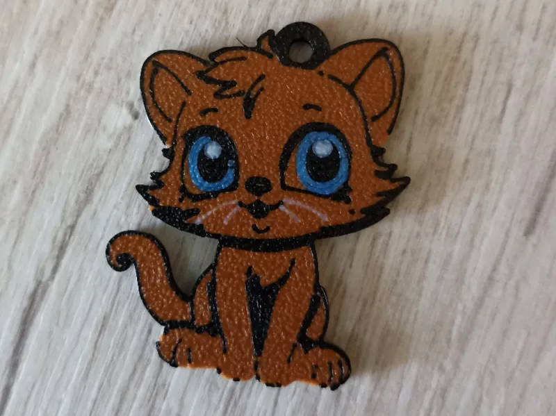 Porte-clé chaton marron
