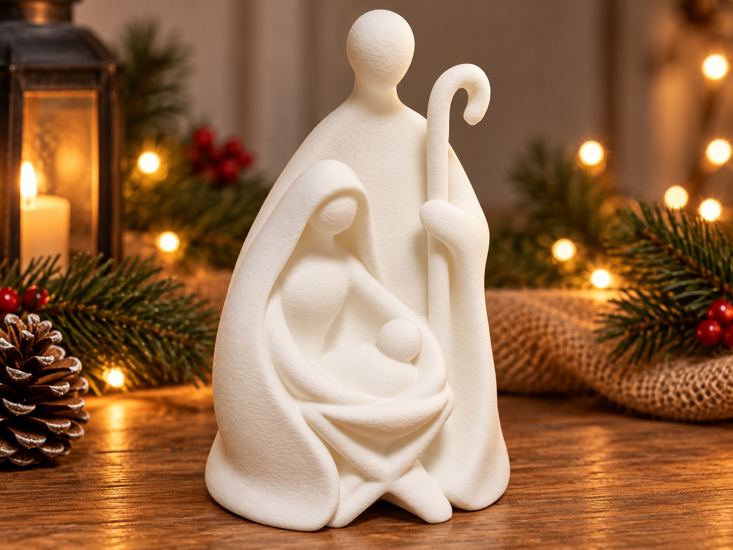 Minimalist Holy Family Christmas Nativity - 1
