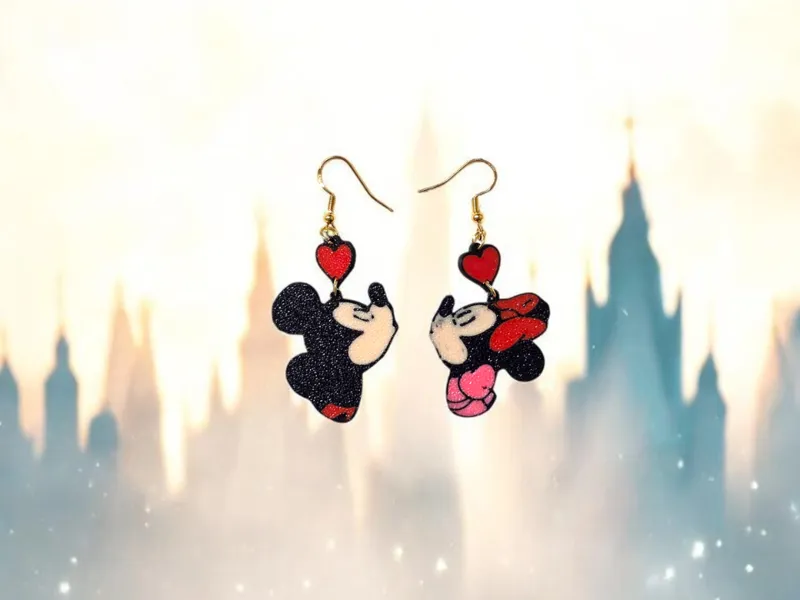 Mickey & Minnie Mouse in love earrings