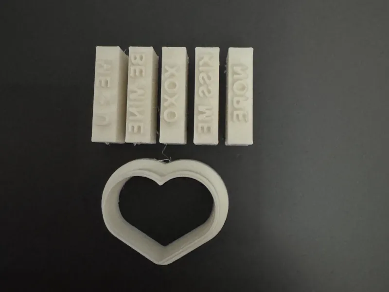 Candy heart stamps for polymer clay
